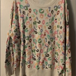 Oversized Cheetah Print Sweatshirt